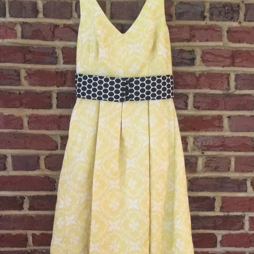 Yellow and white dress